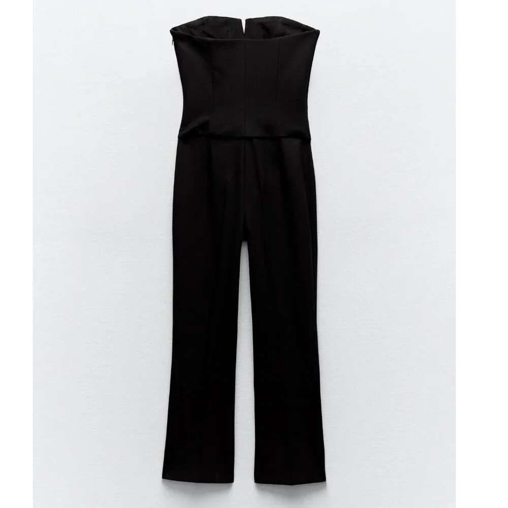 BLOGGER'S FAVE! Zara Strapless Jumpsuit Black NWT
